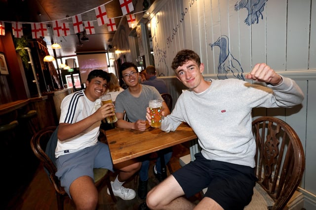 Fans celebrate the victory in The Vaults on Albert Road.Picture: Sam Stephenson.