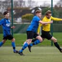 Burrfields (yellow) v Horndean United. Picture by Alex Shute