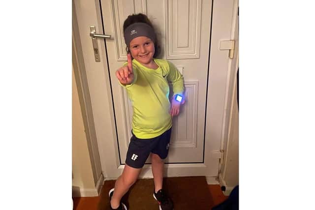 Elena Fenwick, aged five, who has raised the most so far