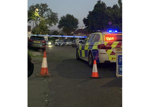 The scene in Leominster Road in Paulsgrove last night