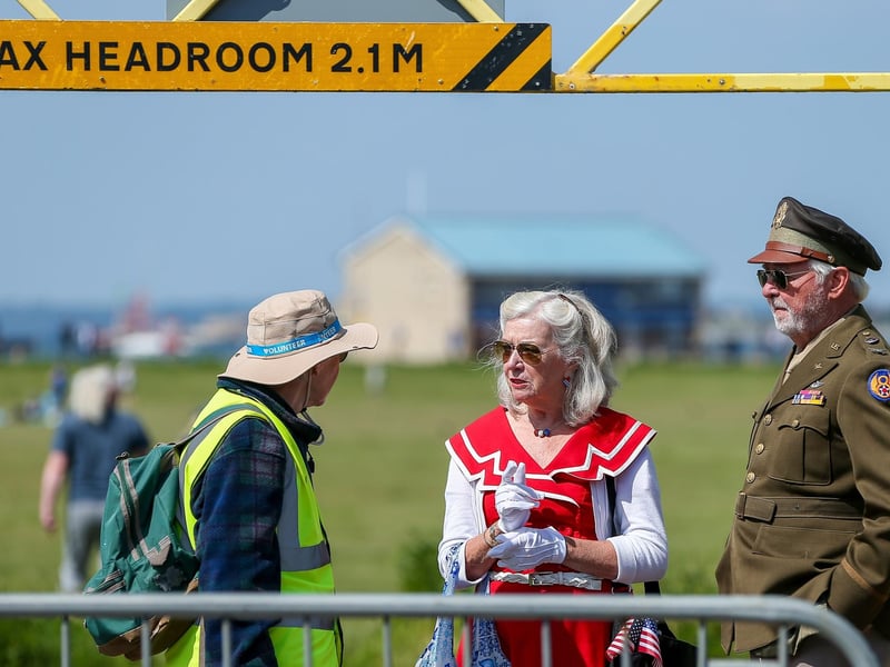 Crowds make their way to the D-Day 80 national commemorative event in the morning.Picture: Chris  Moorhouse (050624-029)