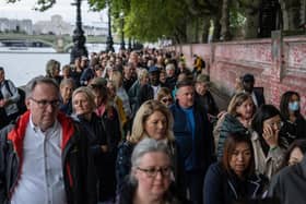 People queue to visit the Palace of Westminster where the body of Queen Elizabeth II is lying in state. Picture: Carl Court/Getty Images.