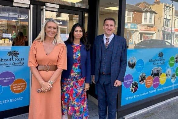 Home Secretary Suella Braverman at the new Restart office in Fareham