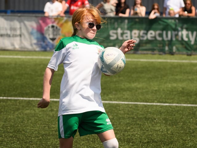 A Bognor Regis player brings the ball under control. Picture: Keith Woodland (030621-183)