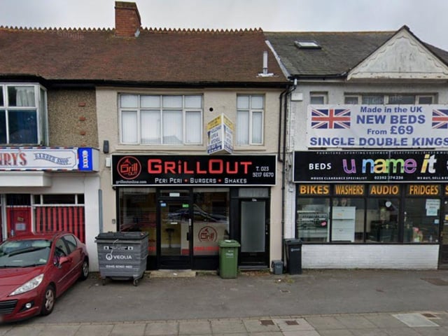 Grill Out, a takeaway at 19 Spur Road, Portsmouth was given a score of two on January 23.