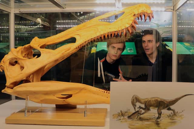 Ben Thomas (left) and his co-presenter Doug James at the Dinosaur Isle Museum in Shanklin.