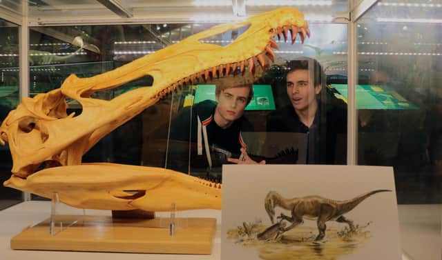 Ben Thomas (left) and his co-presenter Doug James at the Dinosaur Isle Museum in Shanklin.