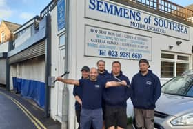 Semmens of Southsea is celebrating its 40th anniversary. Pictured is Luc (foreground) and the Semmens of Southsea team