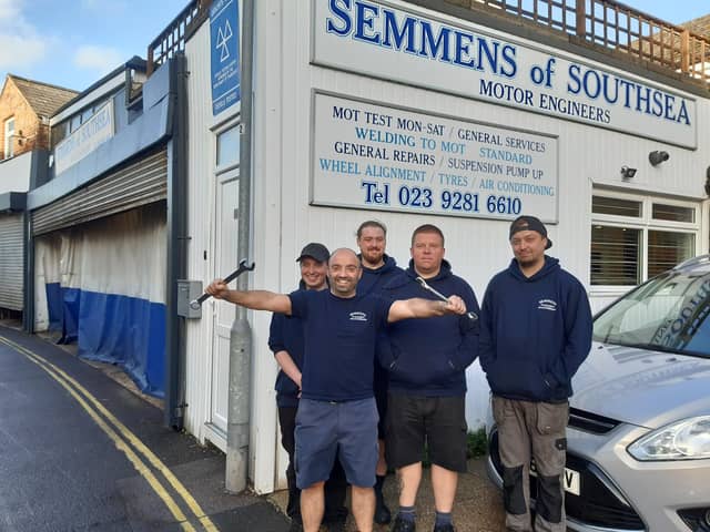 Semmens of Southsea is celebrating its 40th anniversary. Pictured is Luc (foreground) and the Semmens of Southsea team
