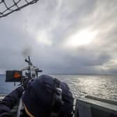 Sailors on HMS Prince of Wales have been honing their marksmanship during drills in the Arctic