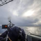 Sailors on HMS Prince of Wales have been honing their marksmanship during drills in the Arctic