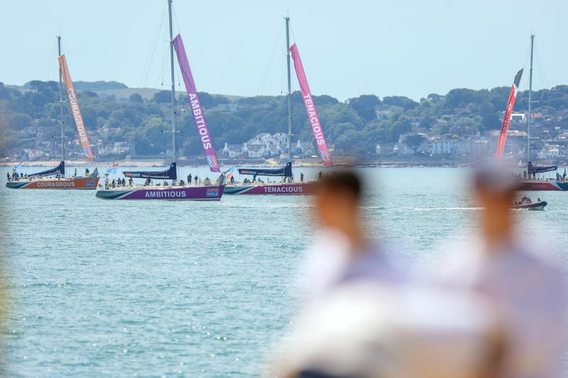 Crowds watch on from Southsea Castle as the the sailors return home after their epic eleven month racePicture: Chris  Moorhouse (270724-29)