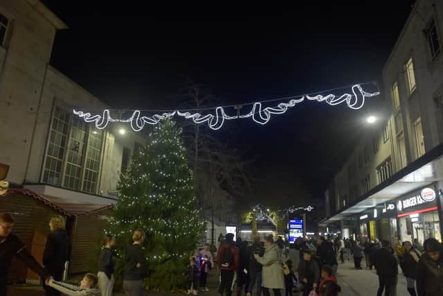 Commercial Road in Portsmouth, turned on their Christmas lights on Thursday, November 17.

Picture: Sarah Standing (171122-6645)