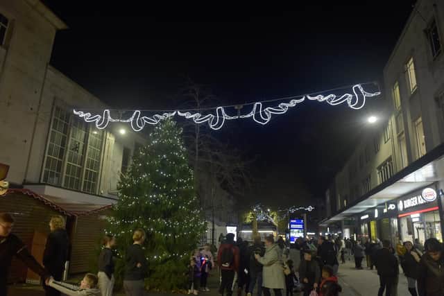 Commercial Road in Portsmouth, turned on their Christmas lights on Thursday, November 17.
Picture: Sarah Standing (171122-6645)
