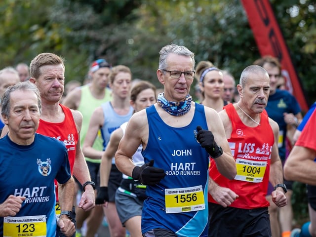 Runners at the start if the 13.1 mile challenge.  Photos by Alex Shute