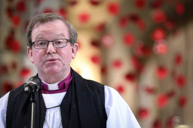 Bishop of Portsmouth, The Rt Rev Christopher Foster, gives his sermon. Service for Remembrance Sunday at Portsmouth CathedralPicture: Chris Moorhouse   (081120-19)