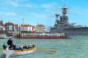 HMS Royal Oak entering the harbour with old Portsmouth in the foreground painted beautifully by artist Neil Marshall
Email: neilmarshall20211@outlook.com