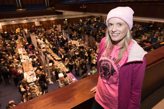 Event organiser Victoria Bryceson at a previous Portsmouth Vegan Festival, in the Guildhall
PICTURE: Duncan Shepherd