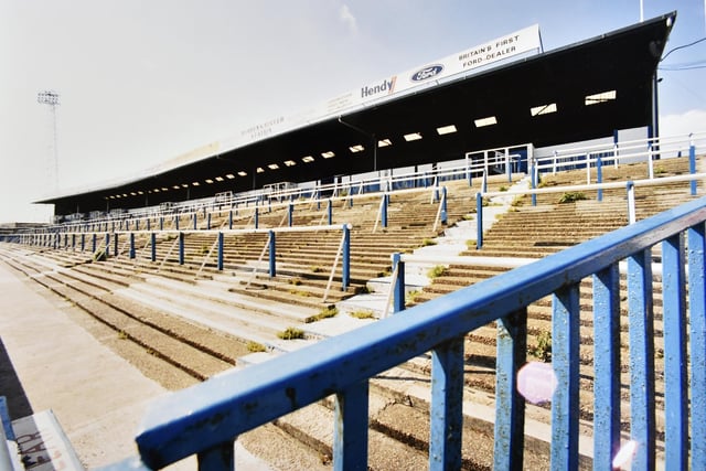 The North Stand at Fratton Park on June 13, 1996.
Picture: 0326-5