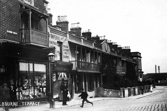 Selbourne Terrace, Fratton, with the railway station in the background