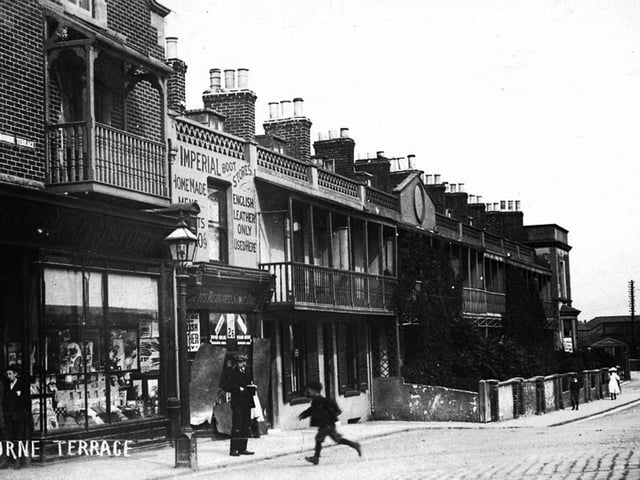 Selbourne Terrace, Fratton, with the railway station in the background