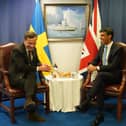 Prime Minister Rishi Sunak holds a bilateral meeting with Ulf Kristersson, Prime Minister of Sweden, aboard HMS Diamond as he attends the Joint Expeditionary Summit (JEF) on the Baltic island of Gotland, Sweden.  Picture: Stefan Rousseau/PA Wire
