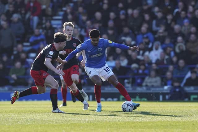 Reeco Hackett has not played for Pompey since sustaining knee ligament damage against Fleetwood last month. Picture: Jason Brown/ProSportsImages