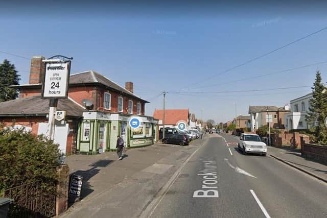 The attack took place between 10.15pm and 10.45pm on Thursday, June 30.  The victim, a man in his 30s, was walking along Brockenhurst Road when he was approached by another man. Pictured is Brockenhurt Road.