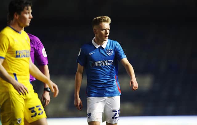 Harvey White is Pompey's latest arrival, yet isn't counted as part of 22-man squad restrictions. Picture: Joe Pepler