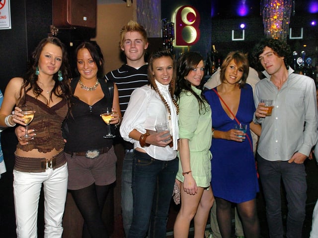 Clubbers enjoying a night out at Bar Bluu in Southsea in the 00s