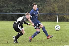 Danny Lane, right,  has scored 10 HPL goals in five matches for Paulsgrove this season. Picture: Neil Marshall