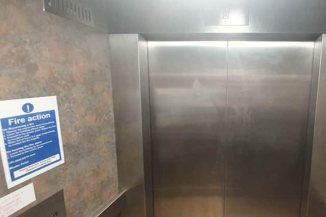 The emergency call button for the lift didn't work, so Mr Rayhan was trapped inside. He said he was screaming all night for help. Picture: Habibur Rahman