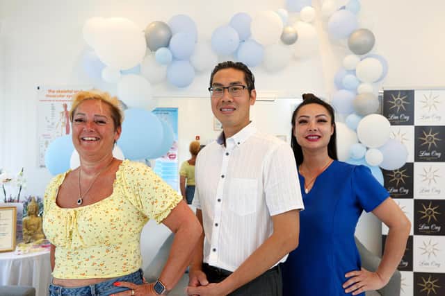 Business partners, from left, Tracy Shaw, Lee Ong and Lan Ong at the launch of Hampshire Beauty Clinic, Park Parade, Leigh Park
Picture: Chris Moorhouse (jpns 170721-13)
