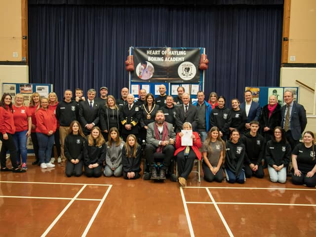 Volunteers, students and supporters from the Heart of Hayling Boxing Academy at the Hayling Community Centre on Friday, February 3.