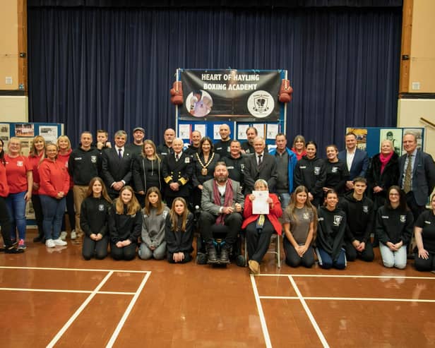 Volunteers, students and supporters from the Heart of Hayling Boxing Academy at the Hayling Community Centre on Friday, February 3.