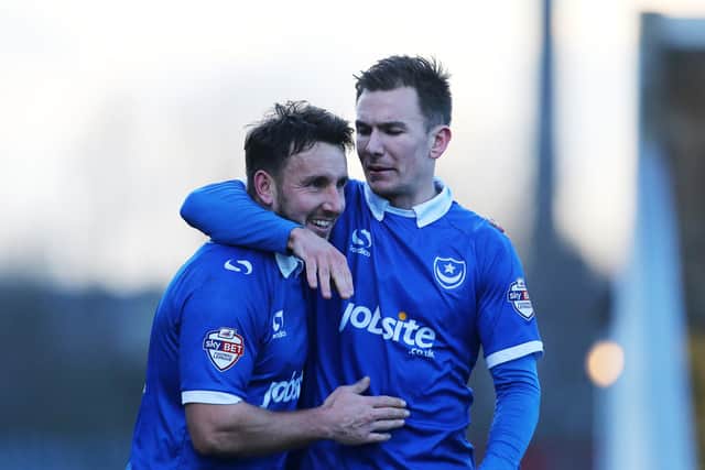 Matt Tubbs, left, with Jed Wallace during his days at Pompey Picture: Joe Pepler