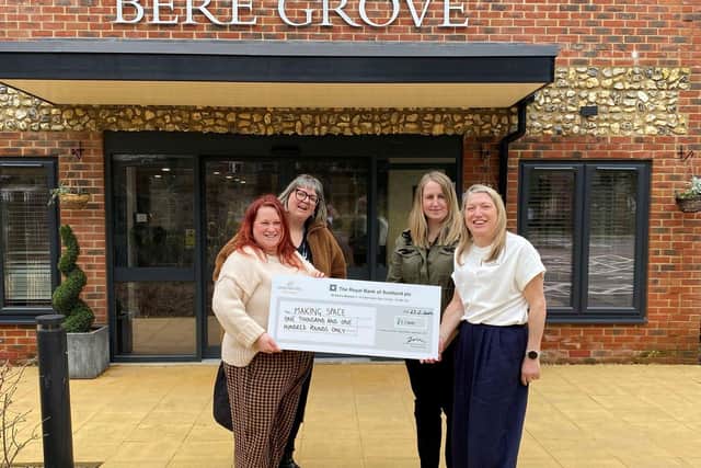 Presentation of cheque to support Marking Space ReachOut+ programme