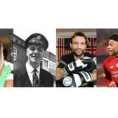 Greatest Sportspeople from the Portsmouth area. Caption: Katy Sexton, Sir Alec Rose, Tony Oakey and Alex Oxlade-Chamberlain.