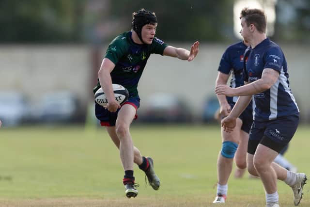 USP's Shackleton Keiditsch, left, in action against Ventnor. Picture: Keith Woodland