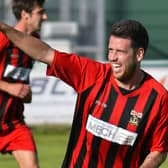 AFC Stoneham striker Callum Laycock, pictured playing for Fareham Town, comes up against former club US Portsmouth this weekend. Picture: Neil Marshall (171158-10)