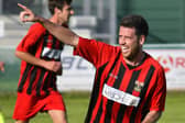 AFC Stoneham striker Callum Laycock, pictured playing for Fareham Town, comes up against former club US Portsmouth this weekend. Picture: Neil Marshall (171158-10)