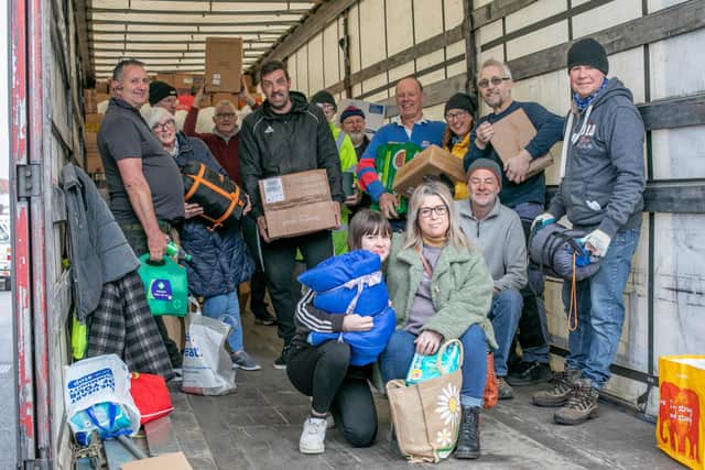 The team from Jacobs Well Care Centre in the convoy with items to be delivered to the Romanian border with Ukraine. Picture: Habibur Rahman.