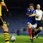 Nick Awford, pictured playing for Pompey against Northampton in 2014, has helped Baffins reserves to the brink of Hampshire Combination promotion. Picture: Joe Pepler