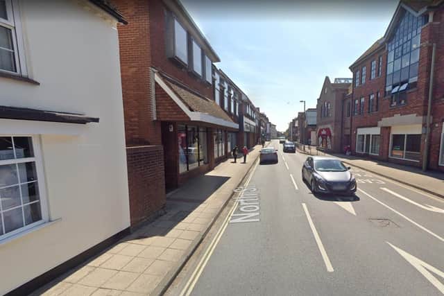 The woman was chased into an alleyway and cornered in North Street, Havant. Picture: Google Street View.