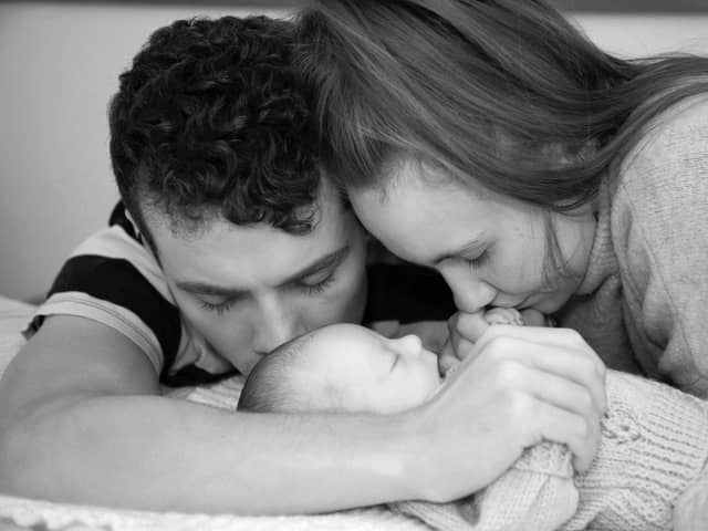 Jonny and Robyn Davis, with their second baby Orlando Davis, who was born by emergency caesarean section at Worthing Hospital on September 10 2021, but tragically died 14 days later. Family handout/PA Wire