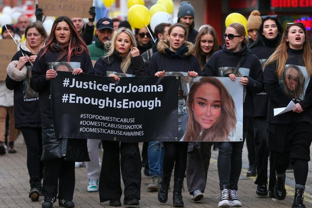 Justice for Joanna march, Commercial Road, Portsmouth.
Picture: Chris Moorhouse