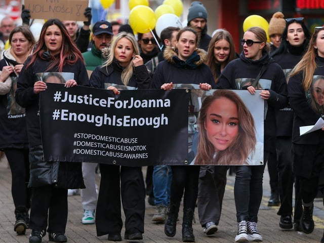 Justice for Joanna march, Commercial Road, Portsmouth.
Picture: Chris Moorhouse