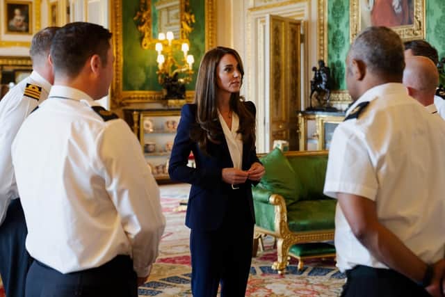 Princess Kate has met with members of the Royal Navy. Picture: Kensington Palace/PA