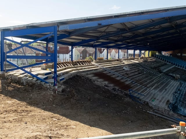 Work continues to progress in the Milton End, which will house up to 3,200 supporters when complete.