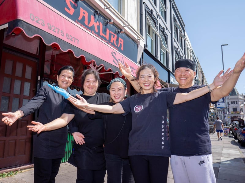 Recommended Eats feature on Sakura, Albert Road, Southsea.   Pictured: Staff, Rachael Khoo, Lisa Lee, Stephente Yuen, Annie Ong and Chin Lee  Picture: Habibur Rahman